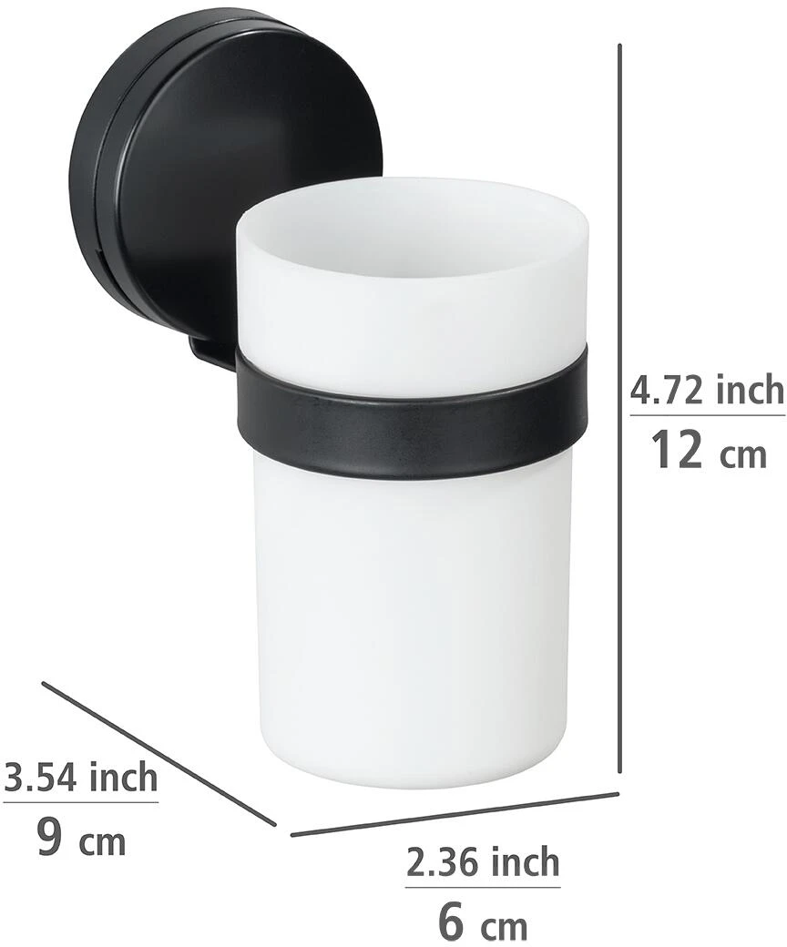 Wenko Pavia Static-Loc® Plus Halter Für Zahnputzbecher, Schwarz – Bild 5