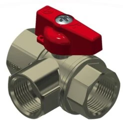 Wasser Absperrhahn, 3-Wege, 1/2"