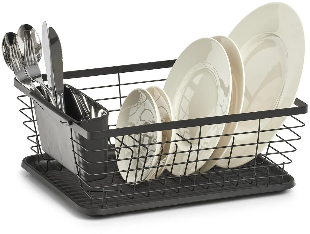 Zeller Geschirrabtropfständer, Metall/Kunststoff, Schwarz