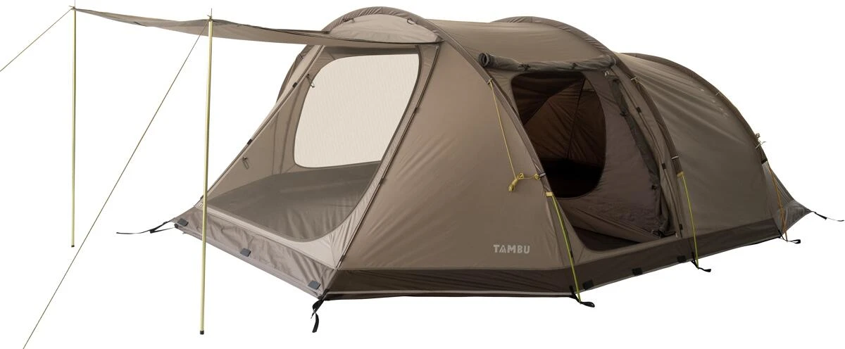 Tambu Durdanta Trekking Tunnelzelt, 4 Personen, 470x300x145cm, Braun – Bild 3