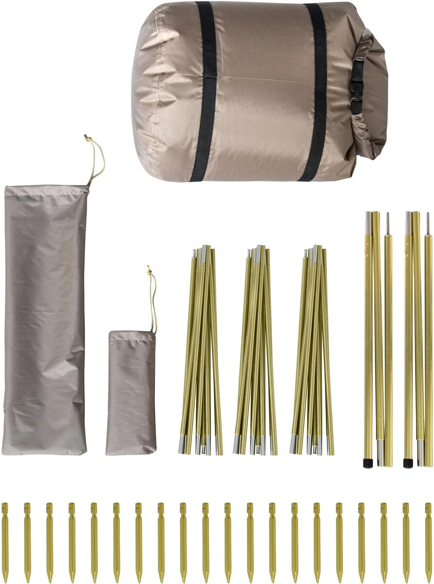 Tambu Durdanta Trekking Tunnelzelt, 4 Personen, 470x300x145cm, Braun – Bild 5