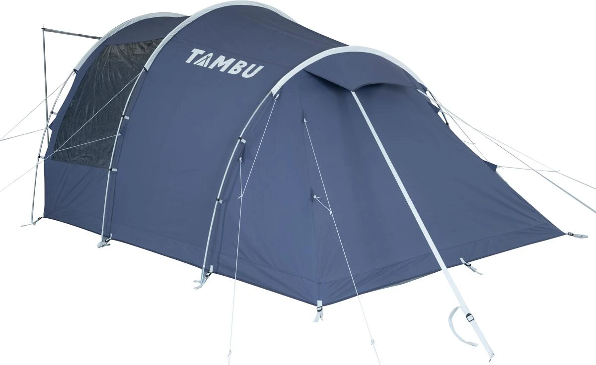 Tambu Suti Familien Tunnelzelt TC, 4 Personen, 450x260x195cm, Grau/blau – Bild 3