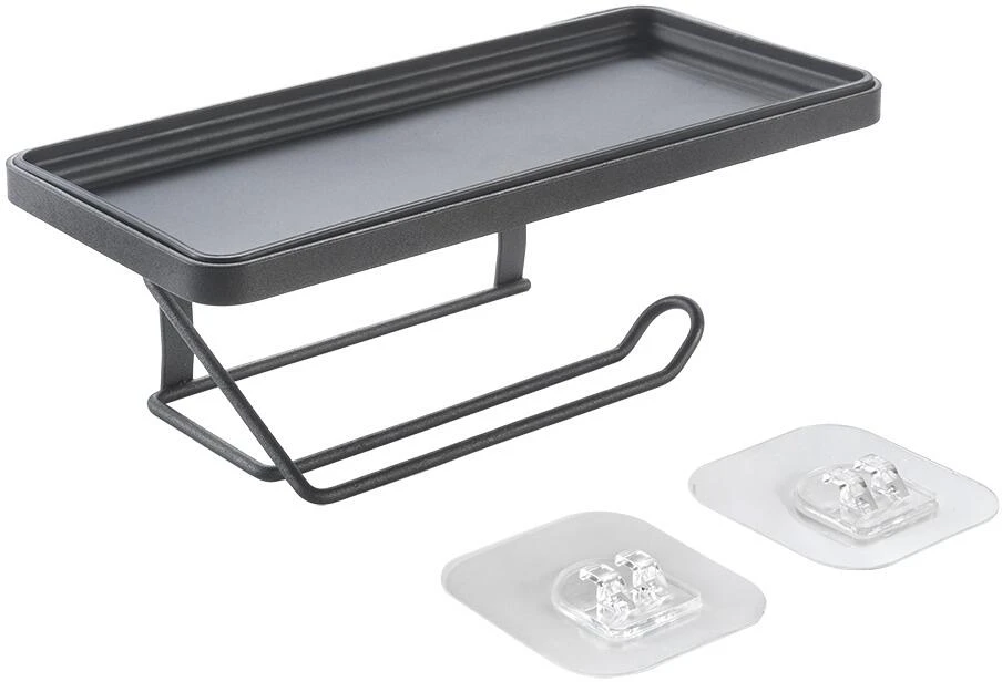 Metaltex U-Fix Origin Lava Toilettenpapierabroller, Schwarz