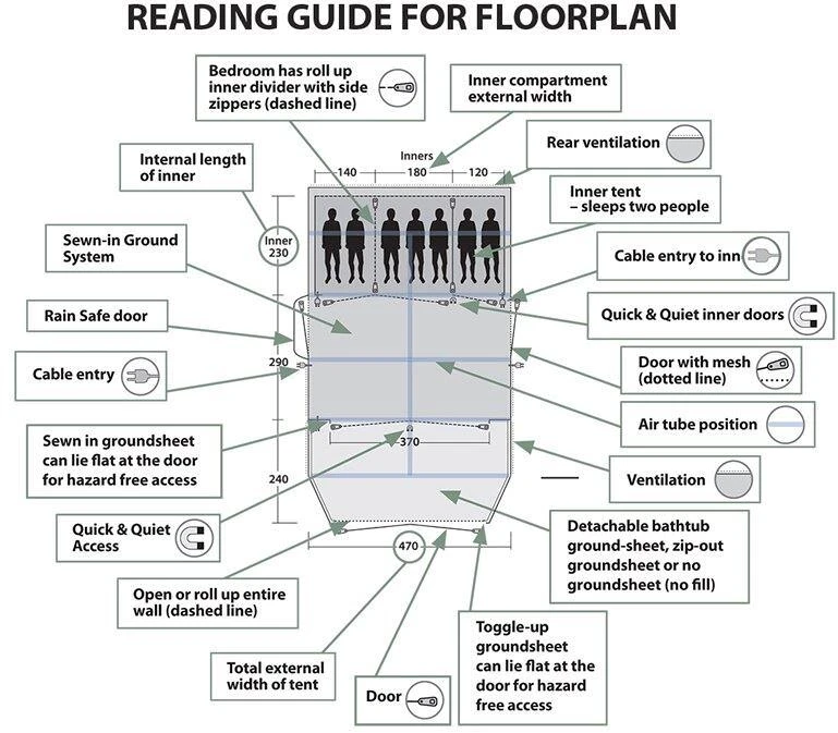 Outwell Milestone Busvorzelt, 260x320cm, Grau – Bild 11