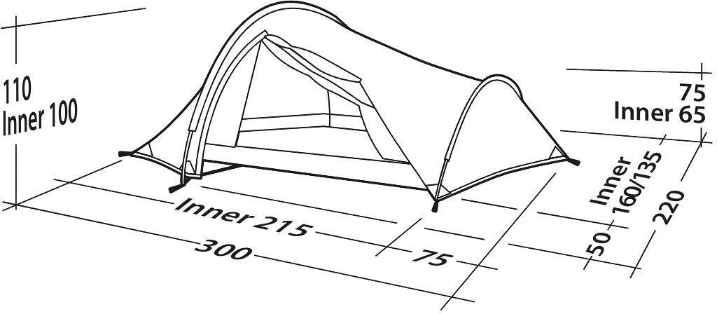 Robens Challenger 3XE Tunnelzelt, 3-Personen, 220x300cm, Grün – Bild 11
