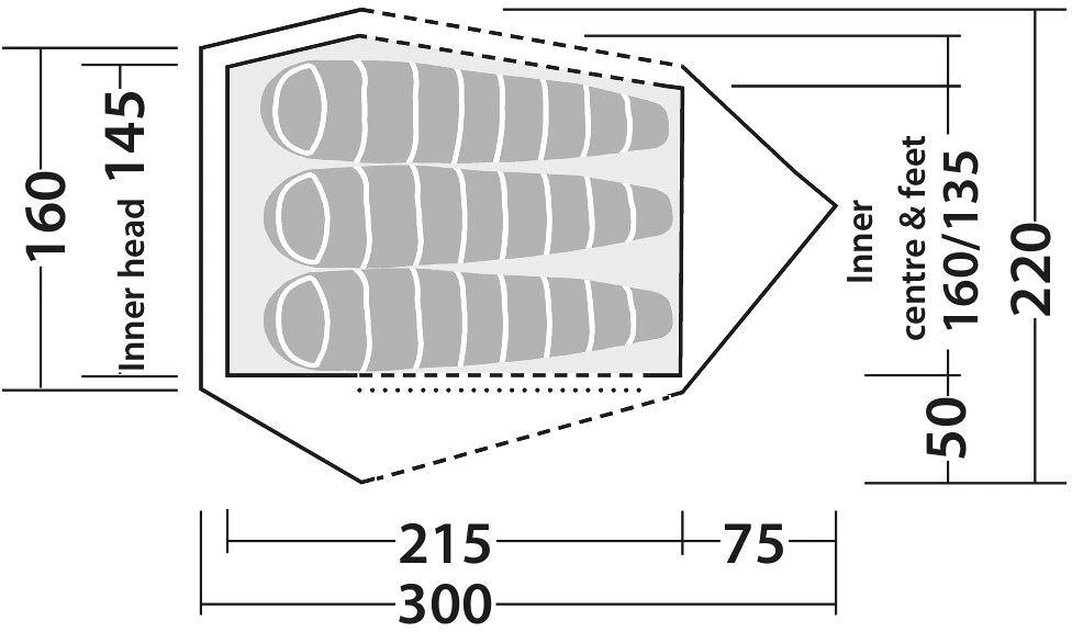 Robens Challenger 3XE Tunnelzelt, 3-Personen, 220x300cm, Grün – Bild 12