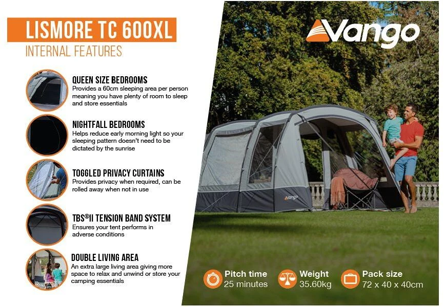 Vango Lismore TC XL Tunnelzelt, 6-Personen – Bild 7