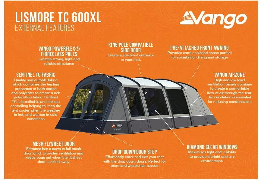 Vango Lismore TC XL Tunnelzelt, 6-Personen – Bild 8