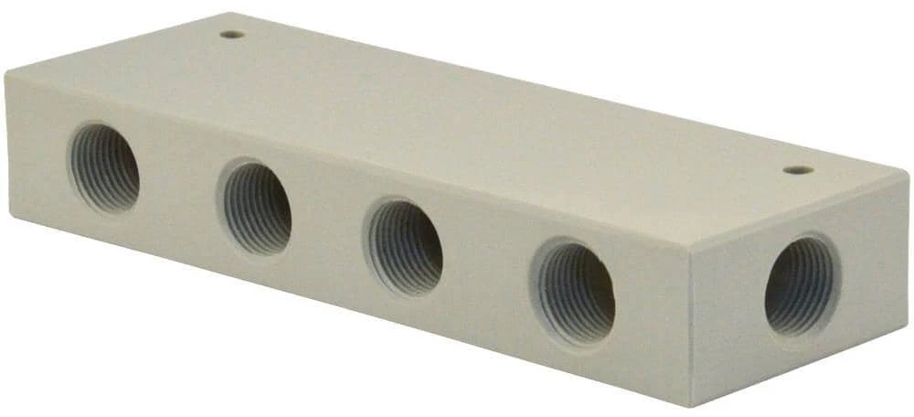 Lilie Wasserverteilerblock, 6x3/8", Weißgelb