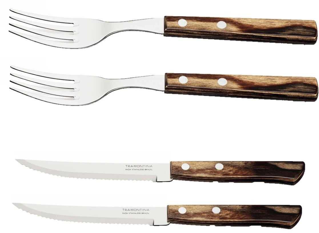 Tramontina Churrasco Steak/Pizzabesteck-Set, 4er-Set