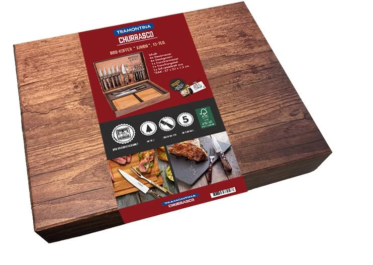 Tramontina Jumbo BBQ Koffer, Braun, 15-teilig – Bild 3