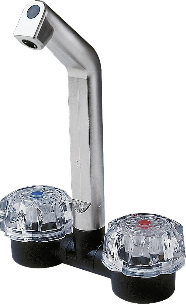 RK Reich De Luxe Mischbattrie, 2xØ20mm, Tülle, Mikroschalter, Mattnickel