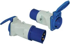 HABA CEE 17 CEE-Schuko Adapter, Blau/weiß