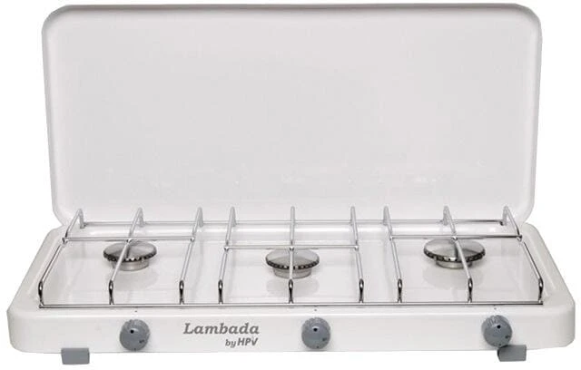 HPV Lambada Gaskocher, 3-flammig, 50mbar, Weiß, Zündsicherung