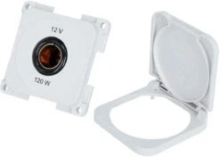 Inprojal System 10.000 Norm Powersteckdose Mit Klappdeckel, 12V, Grau