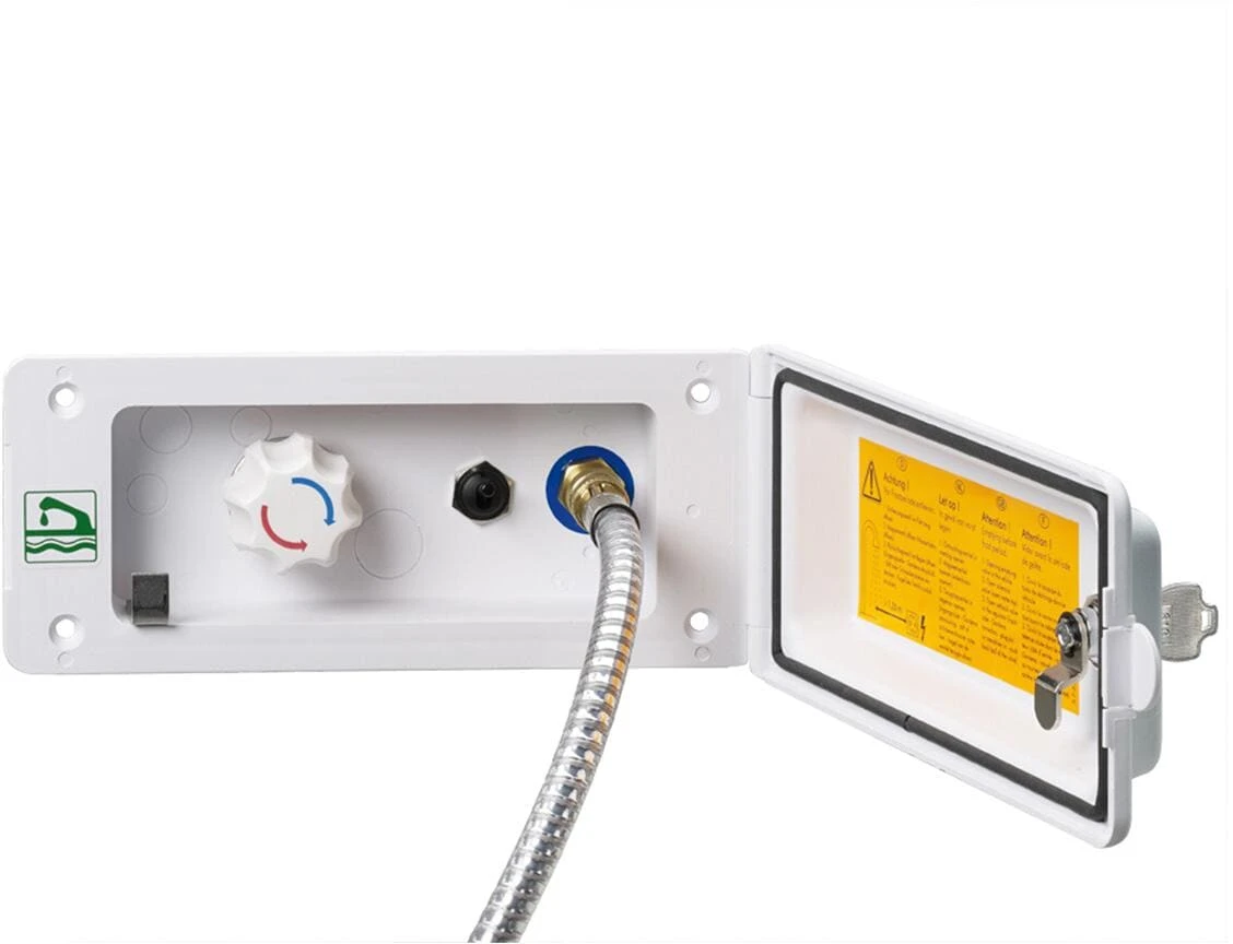 RK Reich Wassersteckdose Mit Vormischer & Dusche, Weiß, Ohne Schloss