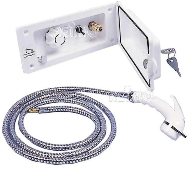 RK Reich Wassersteckdose Mit Vormischer & Dusche, Weiß, Ohne Schloss – Bild 2