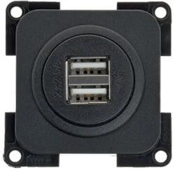 Inprojal System 20.000 USB Ladesteckdose, 2-fach, Schwarz