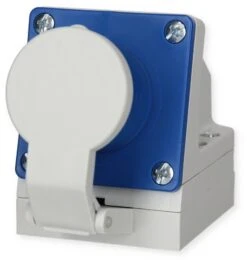 Jaeger Jäger Wandgeräte-Stecker Mit Klappdeckel, Blau