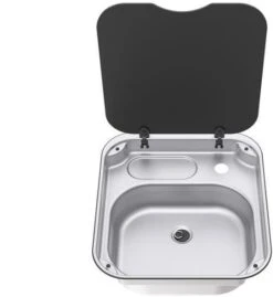 Thetford Spüle Mit Glasdeckel, Edelstahl, 7,5L, Rechteckig