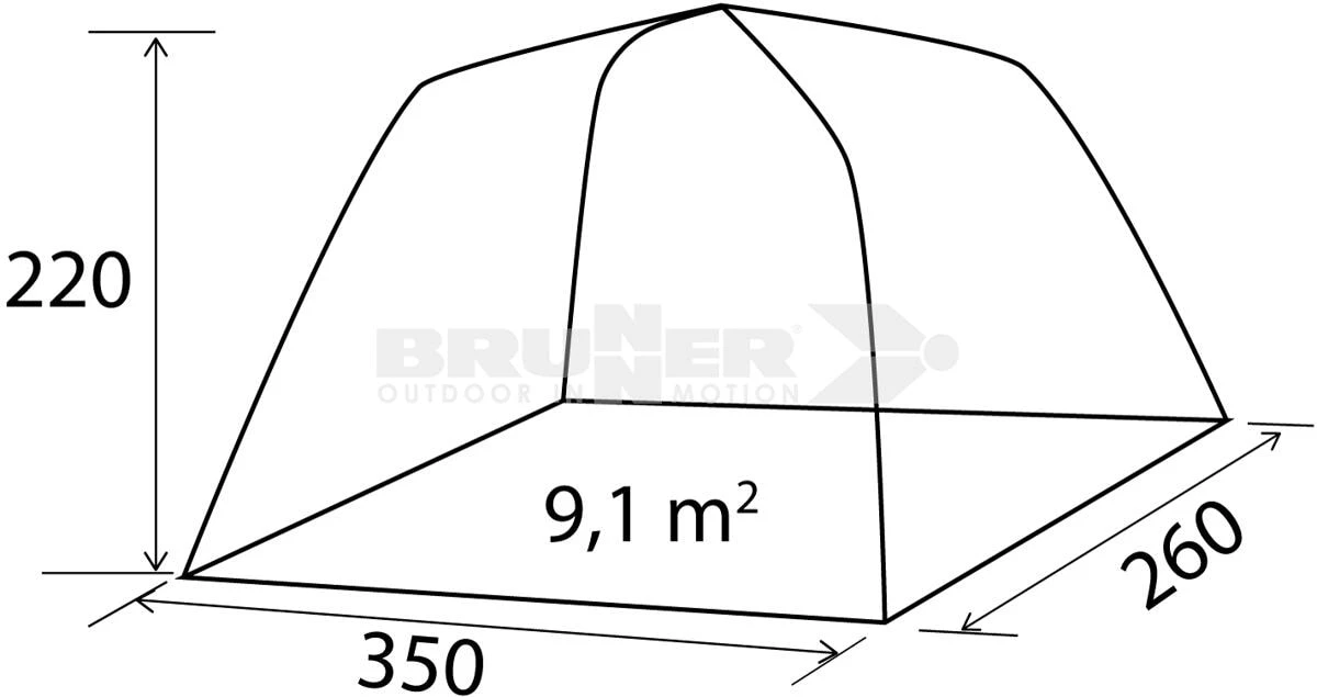 Brunner Rambler Busvorzelt 350x260cm, Grau – Bild 5
