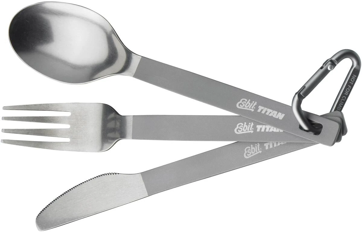 Esbit Titanbesteck Set Mit Tasche Und Karabiner