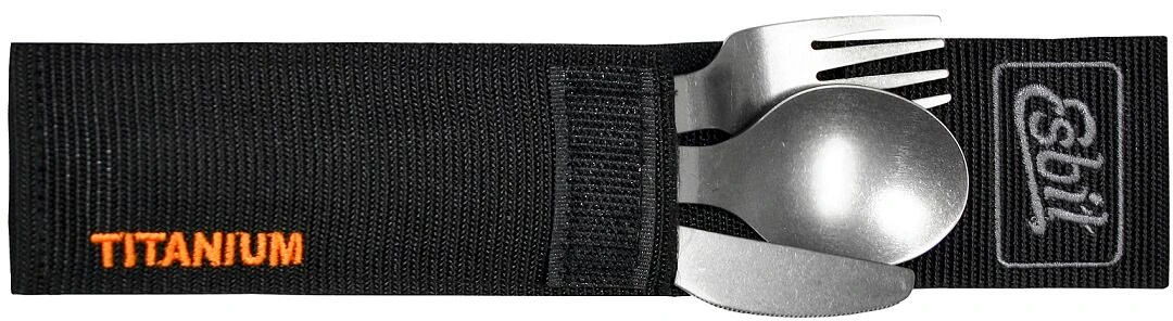 Esbit Titanbesteck Set Mit Tasche Und Karabiner – Bild 2