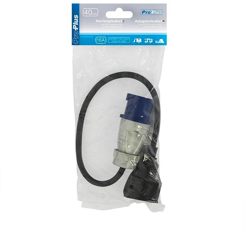 Pro Plus Adapterkabel Von CEE Stecker Nach Schuko Steckdose, 40cm, 16A – Bild 3