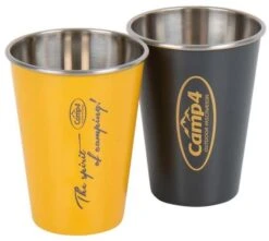 Camp4 HARMONY Edelstahlbecher, 2er Set, 450ml, Gelb & Anthrazit
