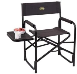 Camp4 Maxi De Luxe Regiestuhl Mit Seitentisch, Schwarz