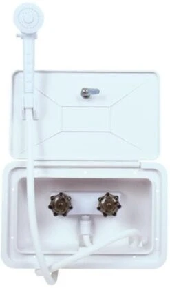 Carbest Außendusche Box, Abschließbar, 345x220mm, Weiß