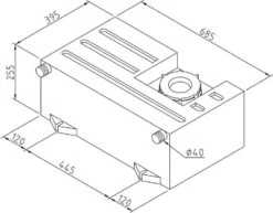 Wassertank 60 L, 685x395x255mm, Natur