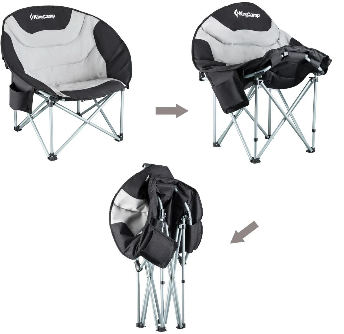 KingCamp Deluxe Moonchair, Schwarz/grau – Bild 6
