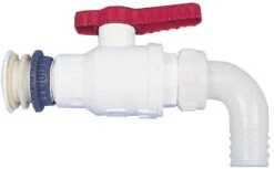 Durchlaufhahn 1" Inkl. Flansch, Schlauchstutzen 30mm