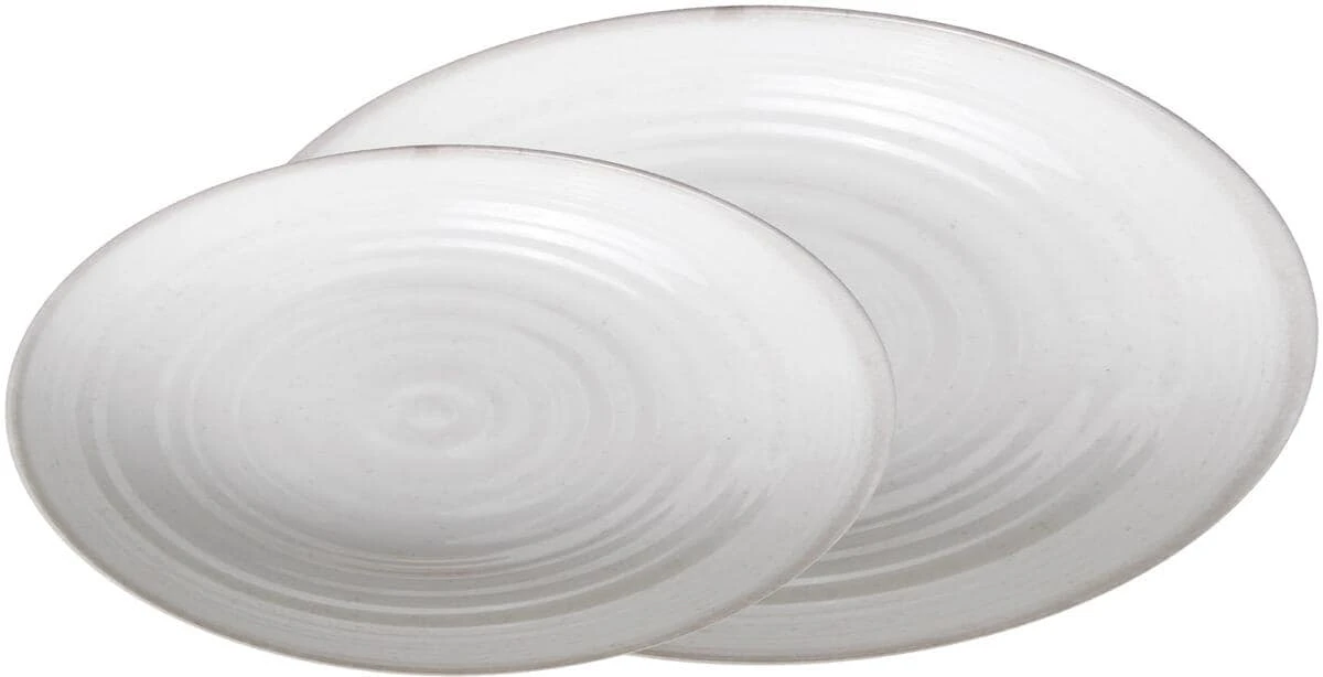 Brunner Serving Board Savana Servier-/Aufschnittplattenset, Stonetouch-Melamin, Stapelbar, 2-teilig, Weiß/grau