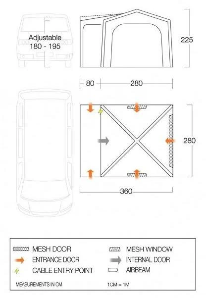 Vango Agora Air VW Luft-Busvorzelt, 360x280cm, 1 Wohnraum, Grau – Bild 5