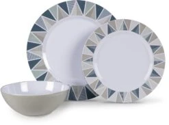 Kampa Apex Geschirrset, Melamin, 12-teilig