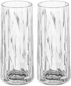 Koziol Club No.3 Longdrinkglas, 250ml, 2er Set, Crystal Clear
