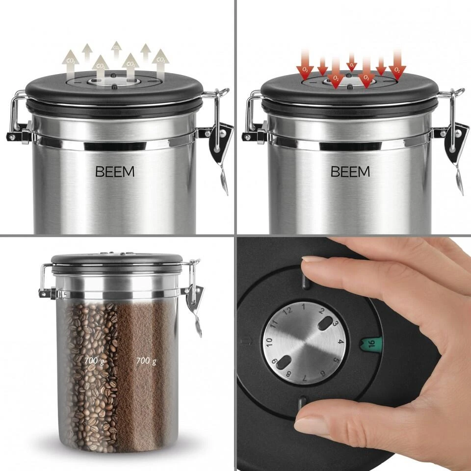 BEEM Kaffeedose Mit Dosierlöffel, Edelstahl – Bild 3