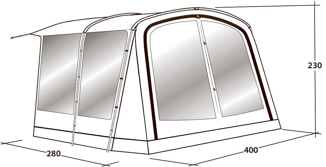 Outwell Universal Vorbau, Gr.5, 400x280x230cm, Grau – Bild 12