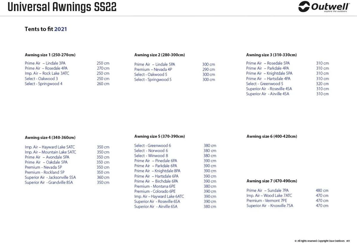 Outwell Universal Vorbau, Gr.5, 400x280x230cm, Grau – Bild 9